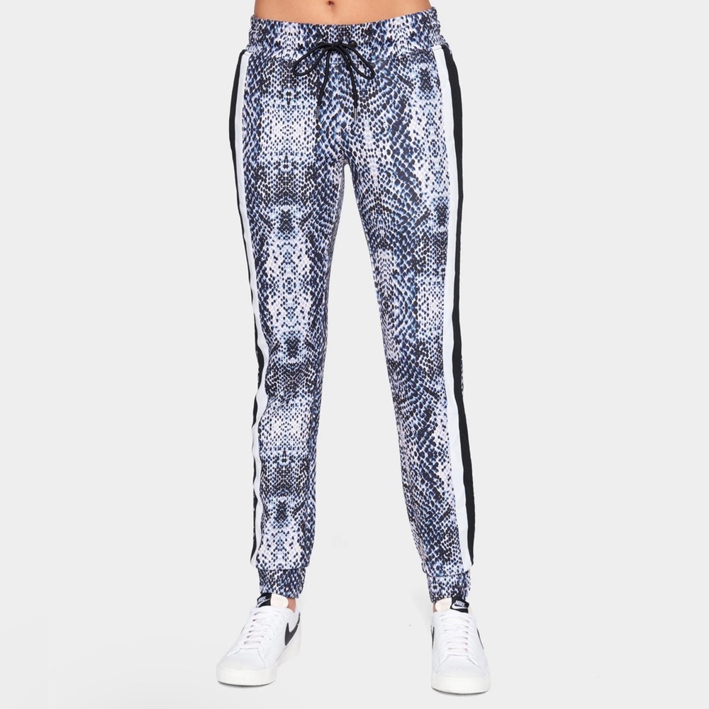 Indigo Snake Print Track Pant